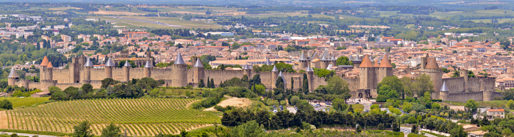 Blick von Osten auf
                                        Carcassonne - 33 Panorama