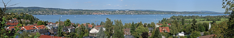 Blick von oberhalb
                                          Wallhausen über den
                                          Überlingersee des Bodensee